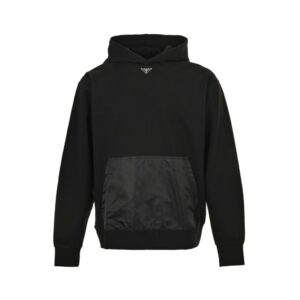 Prada 24Fw Collar Triangle Nylon Pocket Hoodie
